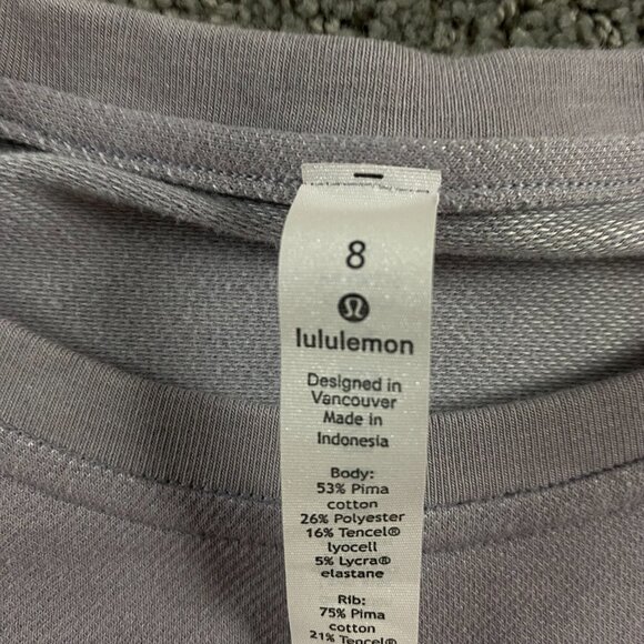 Lululemon Crew Neck Raglan Sweatshirt Women's Size 8 Lavender Lilac - Picture 6 of 10